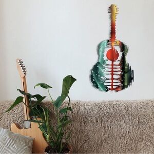 Precision‎ Metal Art Guitar Sunset Wall Decor 24” Music Wall Art